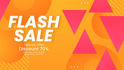 Vibrant Flash Sale Banner With Special 70 percent Discount Offer. Perfect for highlighting limited-time offers in retail and e-commerce settings