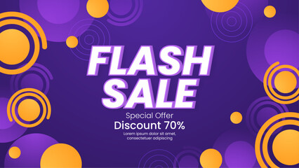 Vibrant Flash Sale Banner With Special 70 percent Discount Offer. Perfect for highlighting limited-time offers in retail and e-commerce settings