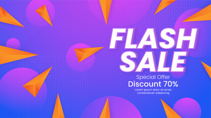 Colorful Flash Sale Poster with Special Offer Discount