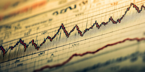 Slanted rising lines on a graph representing consistent market growth. High Quality Image