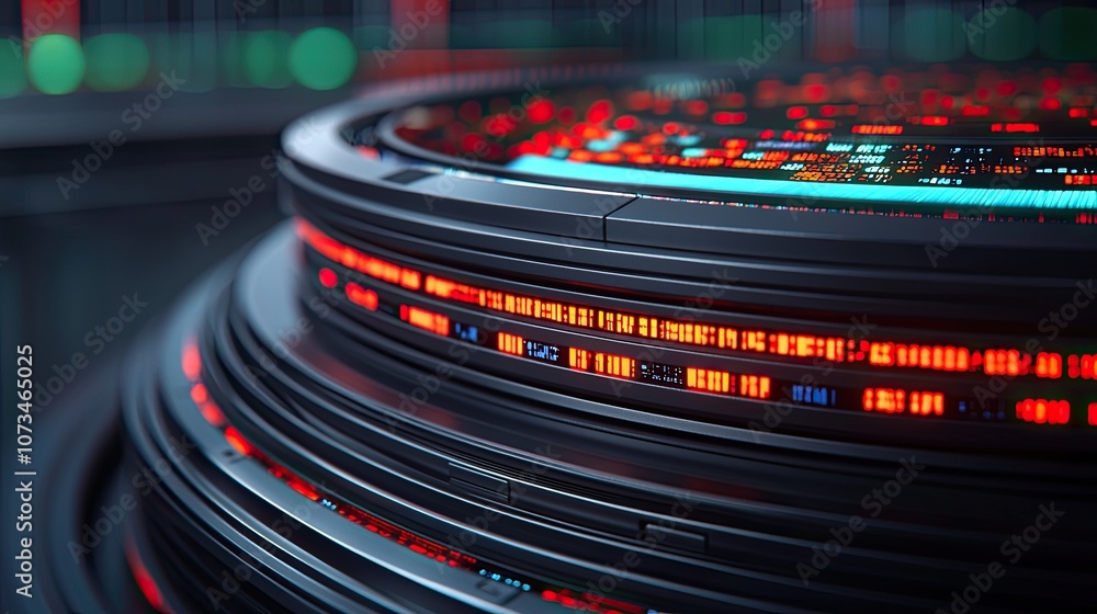 Poster the intricacies of modern technology through a stunning abstract visualization of data patterns