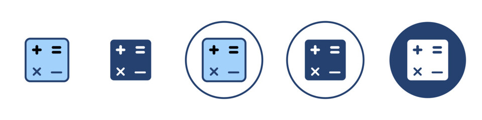 Calculator icon Thin line art isolated