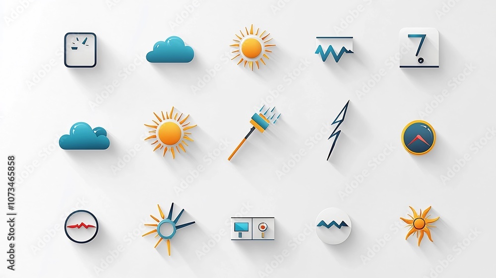 Poster Pixel perfect weather and meteorology icons featuring editable stroke outlines for sun rain wind and thunder isolated on a clean white background designed as a versatile set