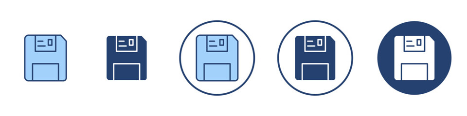 Floppy disk icon Thin line art isolated