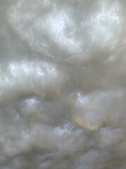 Dramatic Sky with Thick Gray Clouds Before A Storm.A captivating image of dense gray clouds filling the sky, creating a dramatic and stormy atmosphere, perfect for weather-related themes