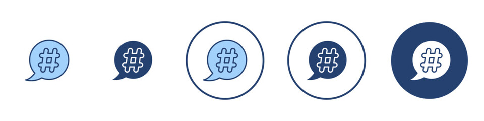 Hashtag icon Thin line art isolated