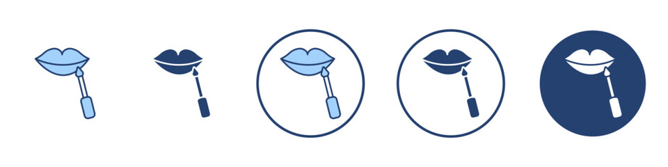 Lip gloss icon Thin line art isolated