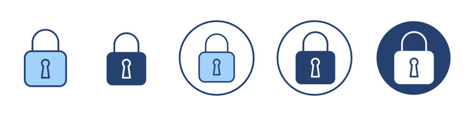 Lock icon Thin line art isolated