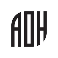 AOH letter logo design with white background in illustrator, vector logo modern alphabet font