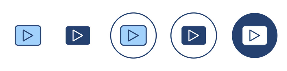 Play Button icon Thin line art isolated