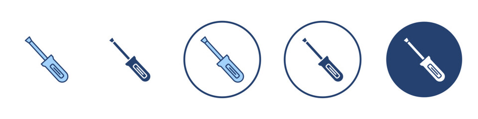 Screwdriver icon Thin line art isolated