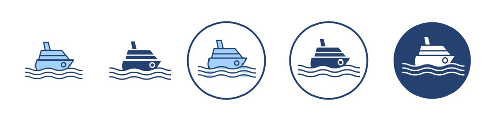 Ship icon Thin line art isolated