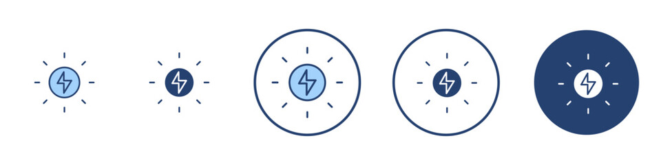 Solar energy icon Thin line art isolated