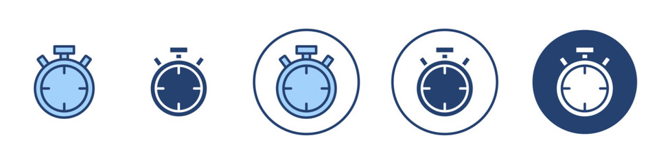 Stop watch icon Thin line art isolated