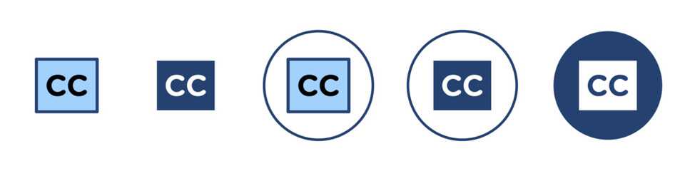Subtitles icon Thin line art isolated