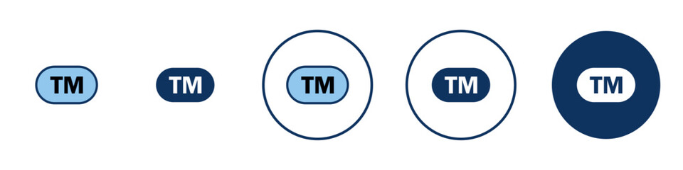 TM trademark icon Thin line art isolated