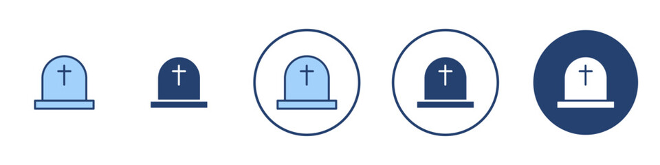 Tombstone icon Thin line art isolated