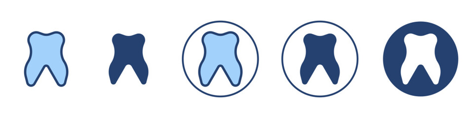Tooth icon Thin line art isolated