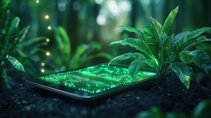Sustainable Data Analytics on Tablet Eco-Friendly Growth with Renewable Energy Insights Green Tech, Data Visualization, Sustainability Reporting