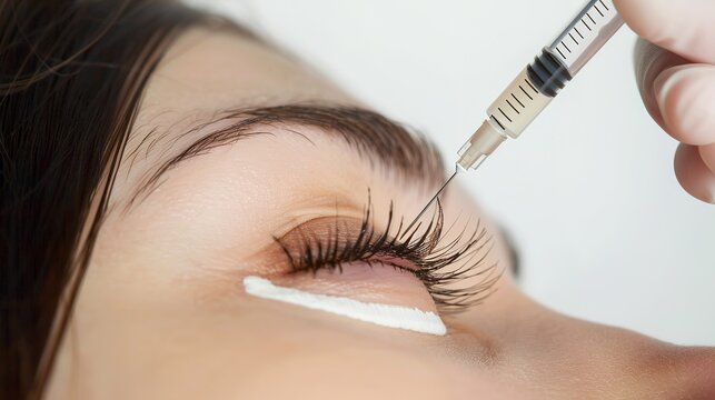 Injection with a Syringe Isolated on White Background - a clinical and precise visual. The injection with a syringe isolated on the white background creates a clean and sterile look. It gives the impr