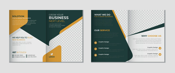 Professional Corporate Bifold Brochure Template Design