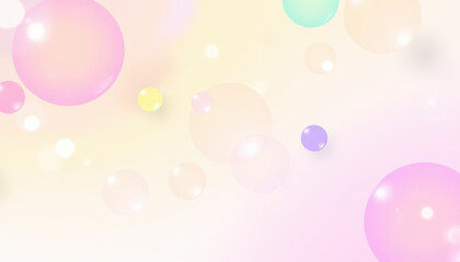 Colorful shining bubbles with gradients, layered circles in bright colors on a white background, playful and modern style