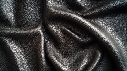 Leather texture, smooth black, fine details, isolated on white background