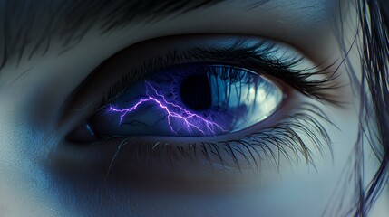Eye Reflecting Storm and Lightning, Symbolic of Inner Emotions
