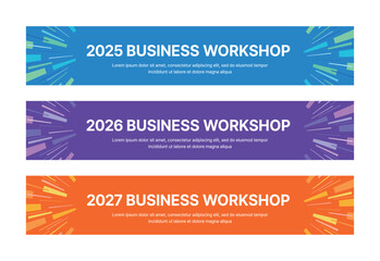 Set of business banner design templates in modern, abstract pattern style for schools, companies, workshops, events and presentations. Layout design template for banner, flyer, brochure, panel etc.