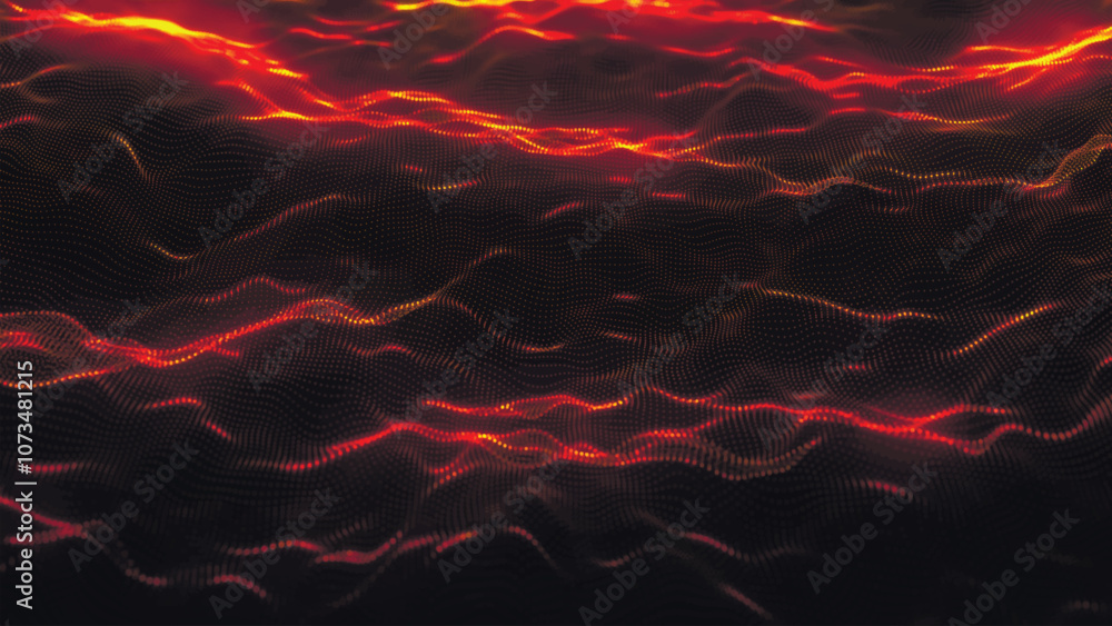 Aufkleber dynamic wave of glowing points. futuristic background for presentation design. 3d vector illustratio