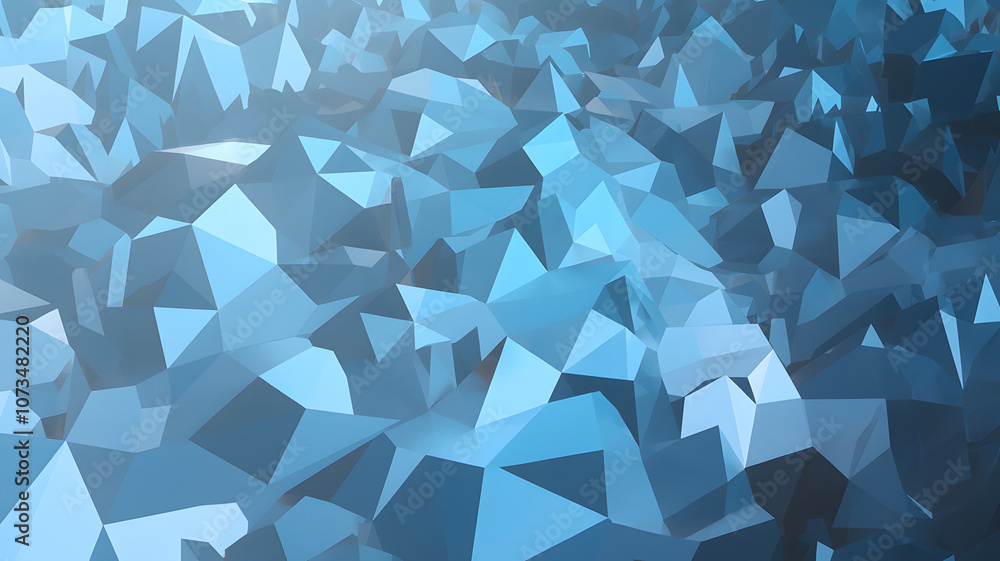 Aufkleber abstract blue geometric shapes create a serene pattern, showcasing a blend of light and shadow in a 