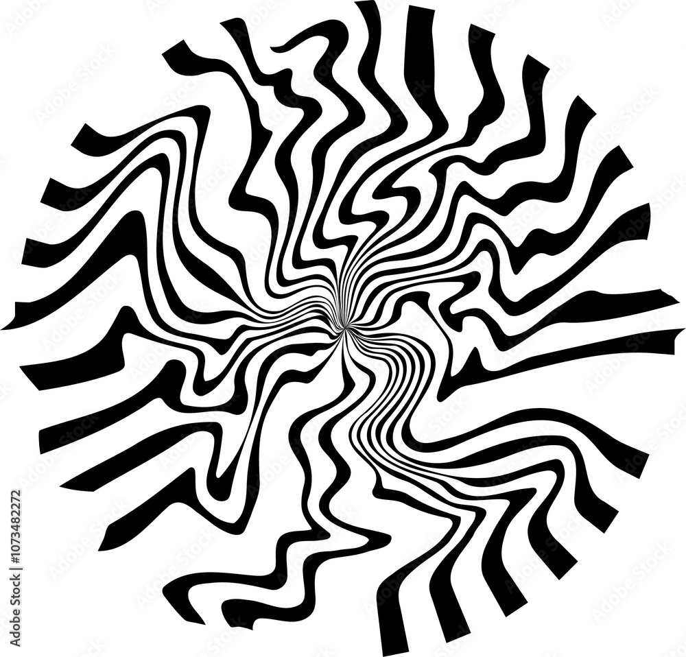 Poster abstract bursting lines with wavy effect.