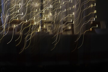 yellow lights of curtain garland