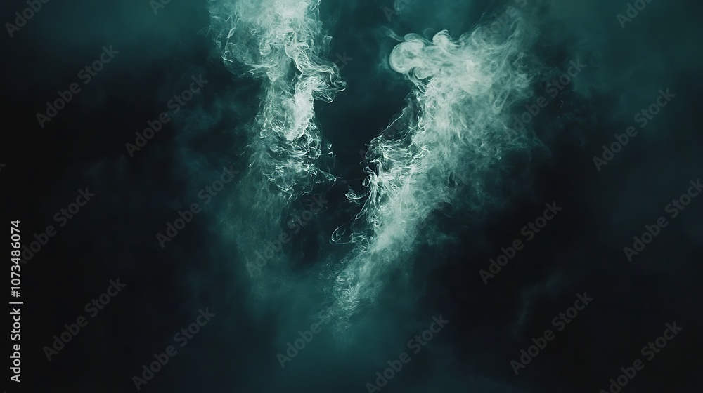 Poster abstract smoke formation creating a mysterious and ethereal atmosphere.