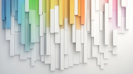 Dynamic abstract background, colorful overlapping paper strips creating a textured vector illustration for modern design