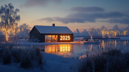 Fototapeta premium Happy New Year 2025