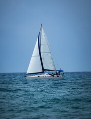 Obraz premium sailboat near the coast.