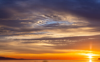 Stunning Sunrise Over Victoria on Vancouver Island, Canada