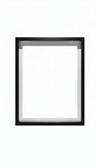 Black frame artwork mockup Boho minimal isolated with white highlights, png