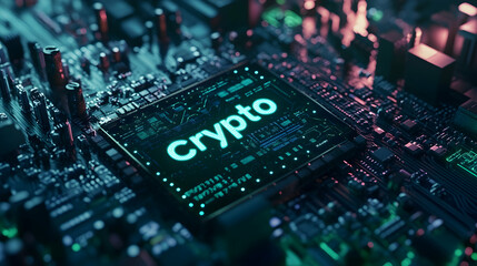 Obraz premium A close-up of a circuit board with the word 