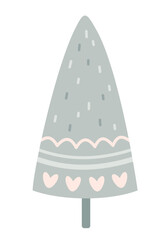 Christmas tree clipart. Merry Christmas clipart. Christmas festive hand draw object. Vector illustration in flat style	
