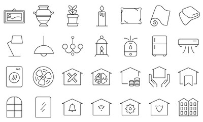 Home Decor Icons Set - Minimalist and Stylish