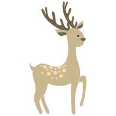 Fototapeta premium Cute Deer with spots and horns Vector illustration 