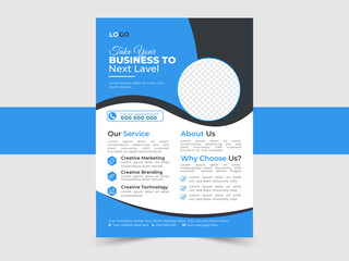 Creative professional a4 flyer, flyer template layout design, business flyer. Vector template design. flyer mockup in bright colors. perfect for creative professional business.