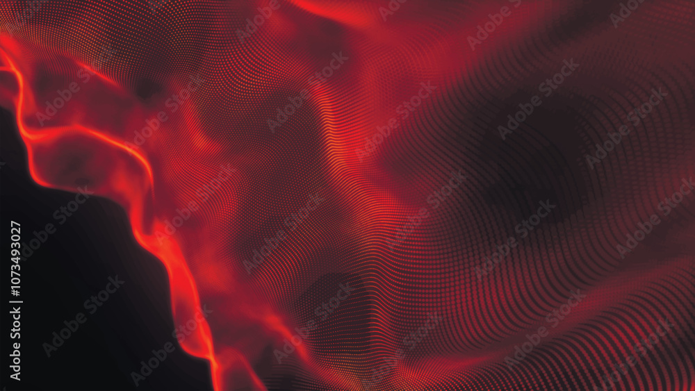 Poster dynamic wave of glowing points. futuristic background for presentation design. 3d vector illustratio