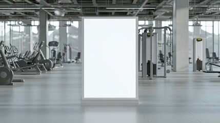Vibrant Gym Standee Mockup for Promoting Fitness Classes and Memberships Deals in Contemporary Fitness Environment
