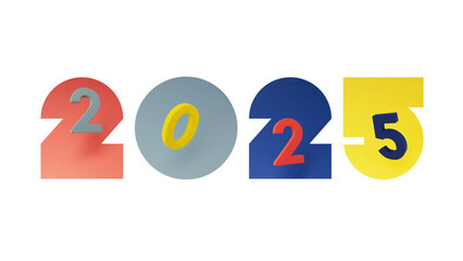 2025 New Year on a white background. Great for Christmas rojects, vlogs and other funny videos.