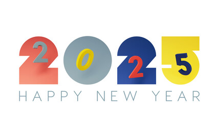 2025 Happy New Year on  alpha channel. Great for Christmas rojects, vlogs and other funny videos.