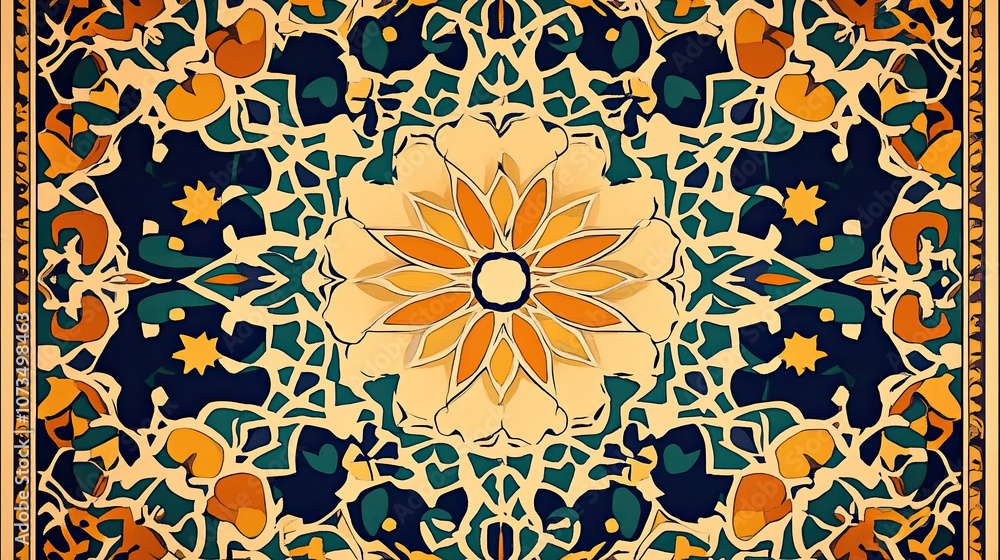 Poster colorful intricate art pattern design