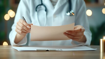 Healthcare professional reviewing patient documents